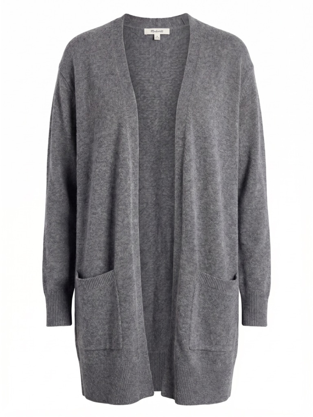 Madewell Heather Grey Open Front Cardigan Sweater Small Cozy Capsule Wardrobe